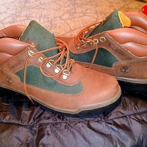 Timberland Men's Brown and Green Hiking Boots